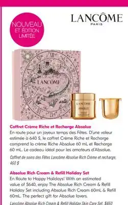 Pharmaprix Lancôme Absolue Rich Cream & Refill Holiday Skin Care Set offer