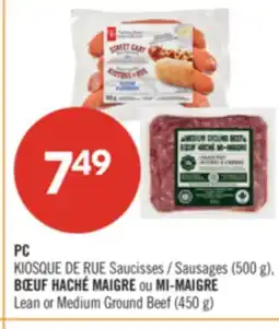 Pharmaprix PC KIOSQUE Sausages (500 g), Lean or Medium Ground Beef (450 g) offer