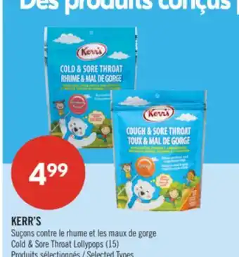 Pharmaprix KERR'S Cold & Sore Throat Lollypops (15) offer