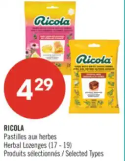 Pharmaprix RICOLA Herbal Lozenges offer