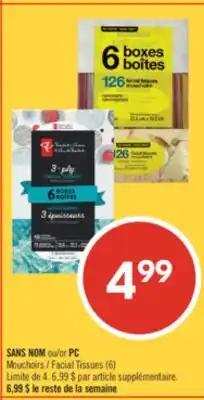 Pharmaprix NO NAME or PC Facial Tissues offer