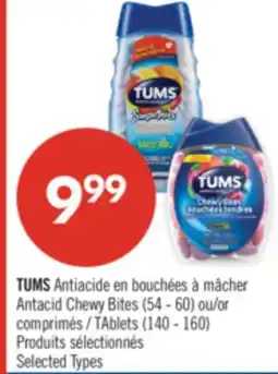 Pharmaprix TUMS Antacid Chewy Bites (54 - 60) or TAblets (140 - 160) offer