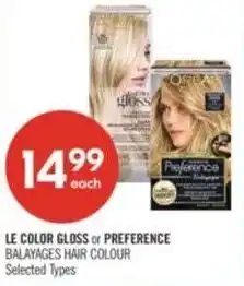 Shoppers Drug Mart Le color gloss or preference balayages hair colour offer