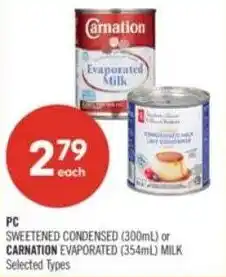 Shoppers Drug Mart PC sweetened condensed and carnation evaporated offer
