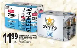 Metro SLEEMAN OR SAPPORO NON-ALCOHOLIC BEER offer