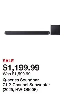 TSC Stores Q-series Soundbar 7.1.2-Channel Subwoofer (2025, HW-Q900F) offer