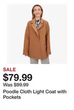 TSC Stores Poodle Cloth Light Coat with Pockets offer