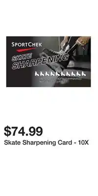 Sport Chek Skate Sharpening Card - 10X offer