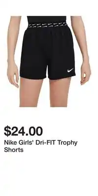 Sport Chek Nike Girls' Dri-FIT Trophy Shorts offer