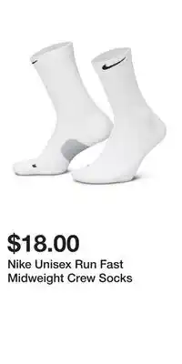 Sport Chek Nike Unisex Run Fast Midweight Crew Socks offer