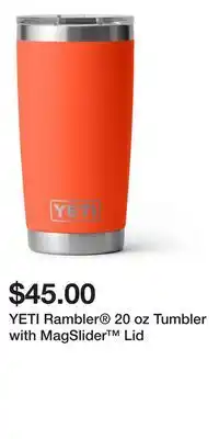Sport Chek YETI Rambler 20 oz Tumbler with MagSlider Lid offer