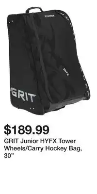 Sport Chek GRIT Junior HYFX Tower Wheels/Carry Hockey Bag, 30 offer
