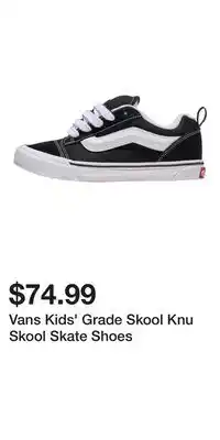 Sport Chek Vans Kids' Grade Skool Knu Skool Skate Shoes offer