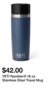 Sport Chek YETI Rambler 16 oz Stainless Steel Travel Mug offer