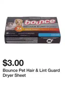 Dollarama Bounce Pet Hair & Lint Guard Dryer Sheet offer