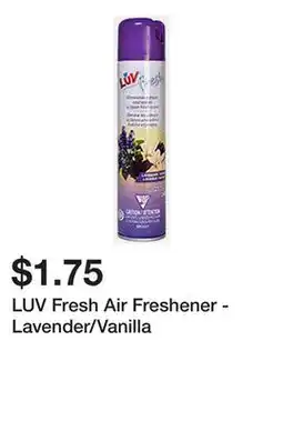 Dollarama LUV Fresh Air Freshener - Lavender/Vanilla offer