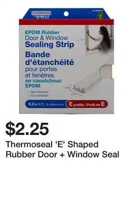 Dollarama Thermoseal 'E' Shaped Rubber Door + Window Seal offer