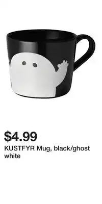 IKEA KUSTFYR Mug, black/ghost white offer