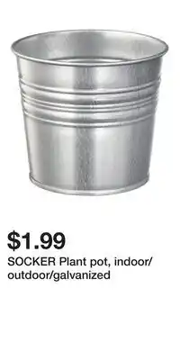 IKEA SOCKER Plant pot, indoor/outdoor/galvanized offer