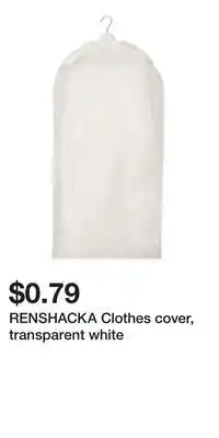 IKEA RENSHACKA Clothes cover, transparent white offer
