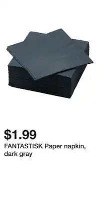 IKEA FANTASTISK Paper napkin, dark gray offer