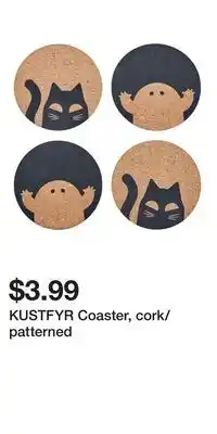 IKEA KUSTFYR Coaster, cork/patterned offer