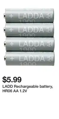 IKEA LADD Rechargeable battery, HR06 AA 1.2V offer