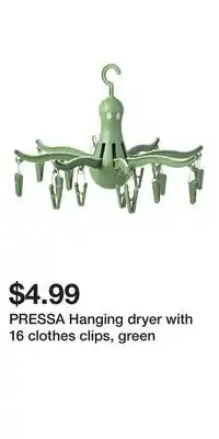 IKEA PRESSA Hanging dryer with 16 clothes clips, green offer