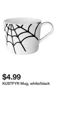 IKEA KUSTFYR Mug, white/black offer