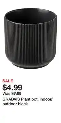 IKEA GRADVIS Plant pot, indoor/outdoor black offer