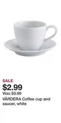 IKEA VÄRDERA Coffee cup and saucer, white offer