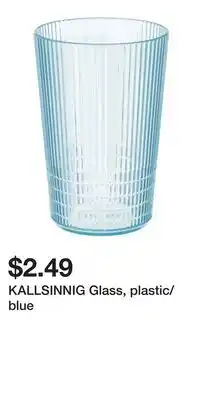 IKEA KALLSINNIG Glass, plastic/blue offer