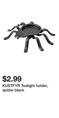 IKEA KUSTFYR Tealight holder, spider black offer