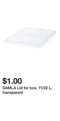 IKEA SAMLA Lid for box, 11/22 L, transparent offer