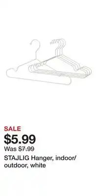 IKEA STAJLIG Hanger, indoor/outdoor, white offer