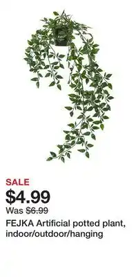 IKEA FEJKA Artificial potted plant, indoor/outdoor/hanging offer
