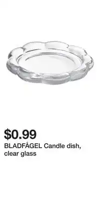 IKEA BLADFÅGEL Candle dish, clear glass offer