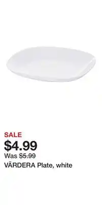IKEA VÄRDERA Plate, white offer