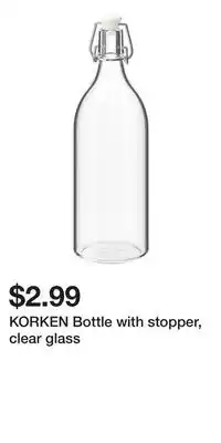 IKEA KORKEN Bottle with stopper, clear glass offer
