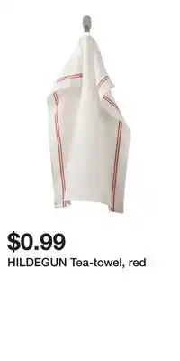 IKEA HILDEGUN Tea-towel, red offer