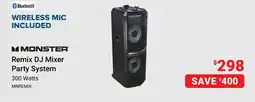 Visions Electronics Monster Remix 300 Watts DJ Mixer Party System with Bluetooth and Wireless Mic offer