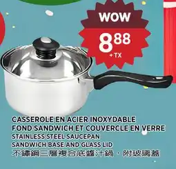 Kim Phat STAINLESS STEEL SAUCEPAN SANDWICH BASE AND GLASS LID offer