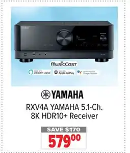 2001 Audio Video YAMAHA 5.1-Ch. 8K HDR10+ Receiver offer