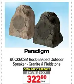 2001 Audio Video Paradigm Rock-Shaped Outdoor Speaker - Granite & Fieldstone offer