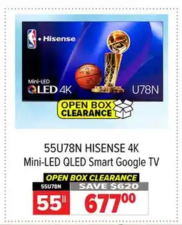 2001 Audio Video HISENSE 55 4K Mini-LED QLED Smart Google TV offer