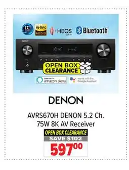 2001 Audio Video DENON 5.2 Ch. 75W 8K AV Receiver offer