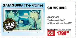 2001 Audio Video QN65LS03F SAMSUNG 65 The Frame QLED 4K Art Mode Vision AI Smart TV offer