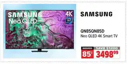 2001 Audio Video QN85QN85D SAMSUNG 85 Neo QLED 4K Smart TV offer