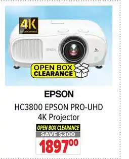 2001 Audio Video HC3800 EPSON PRO-UHD 4K Projector offer