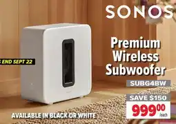 2001 Audio Video SONOS SUBWOOFER GEN4 WHITE offer